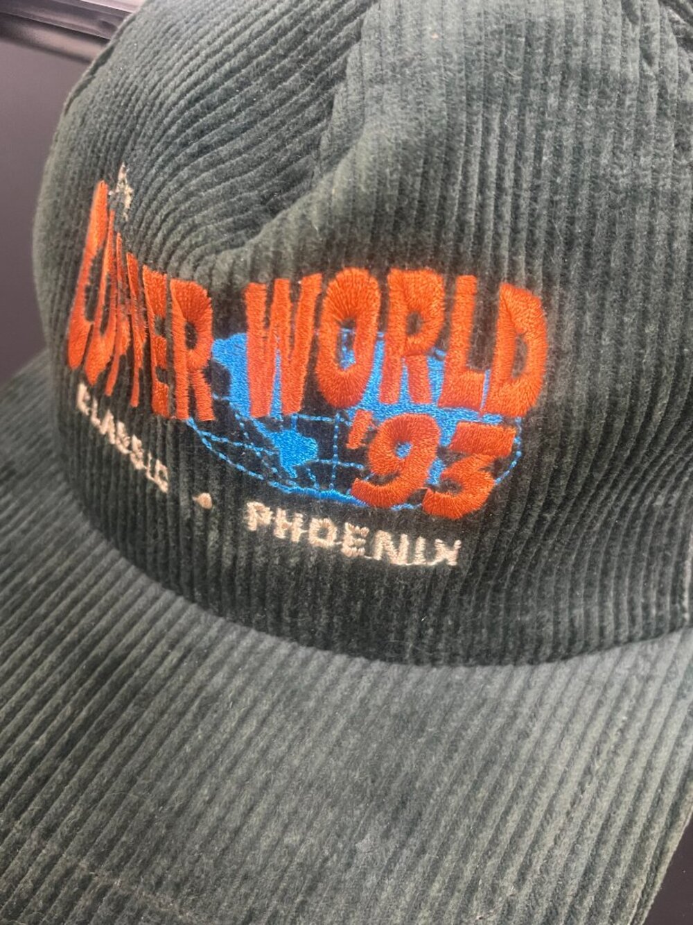 Vintage Copper World '93 Phoenix Corduroy Strapback Hat Made USA - Picture 6 of 7